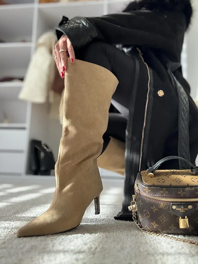 Semišové vysoké čižmy EMYLIA