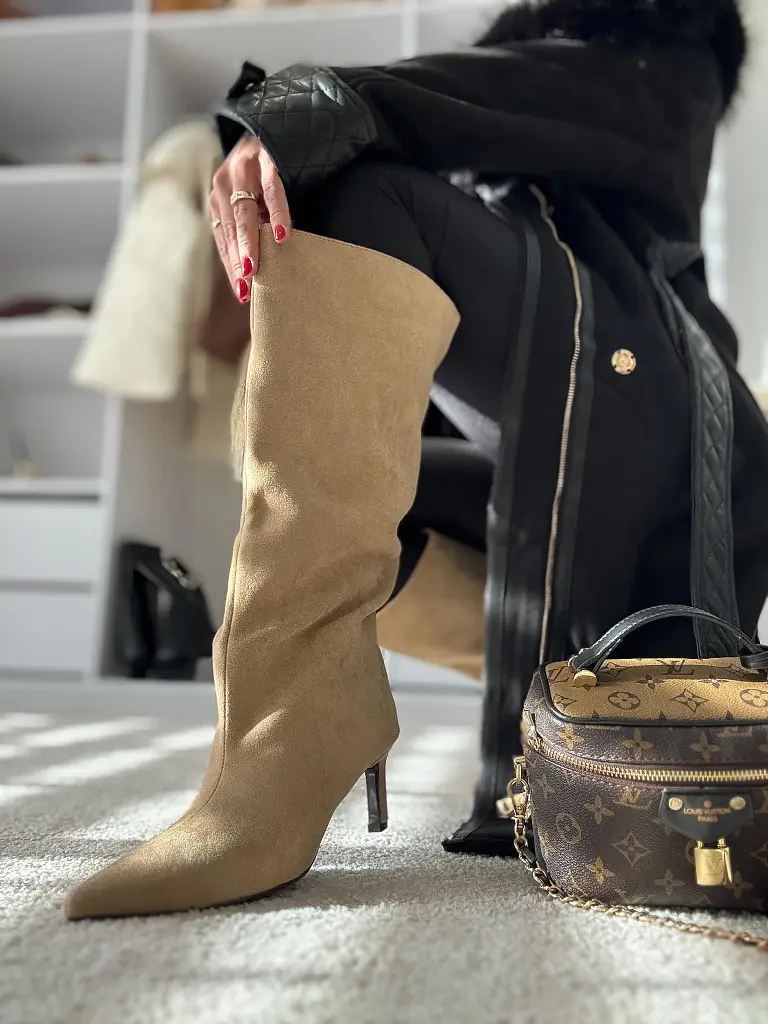 Semišové vysoké čižmy EMYLIA