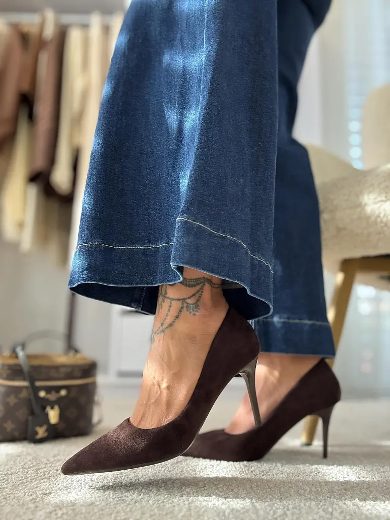 Semišové hnedé lodičky BERNISS