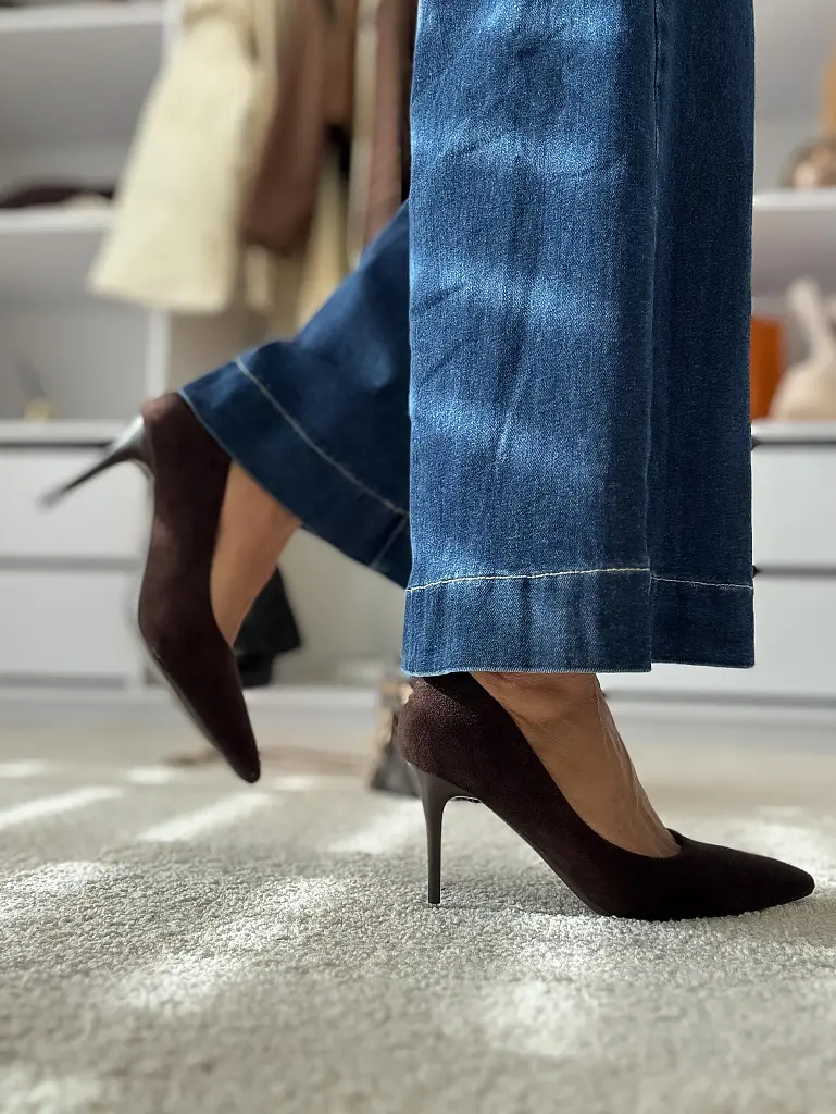 Semišové hnedé lodičky BERNISS - next