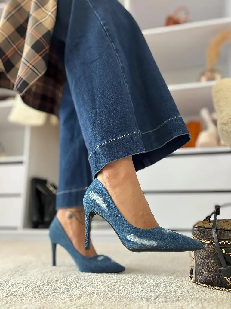 Elegantné denim lodičky EUDORA-