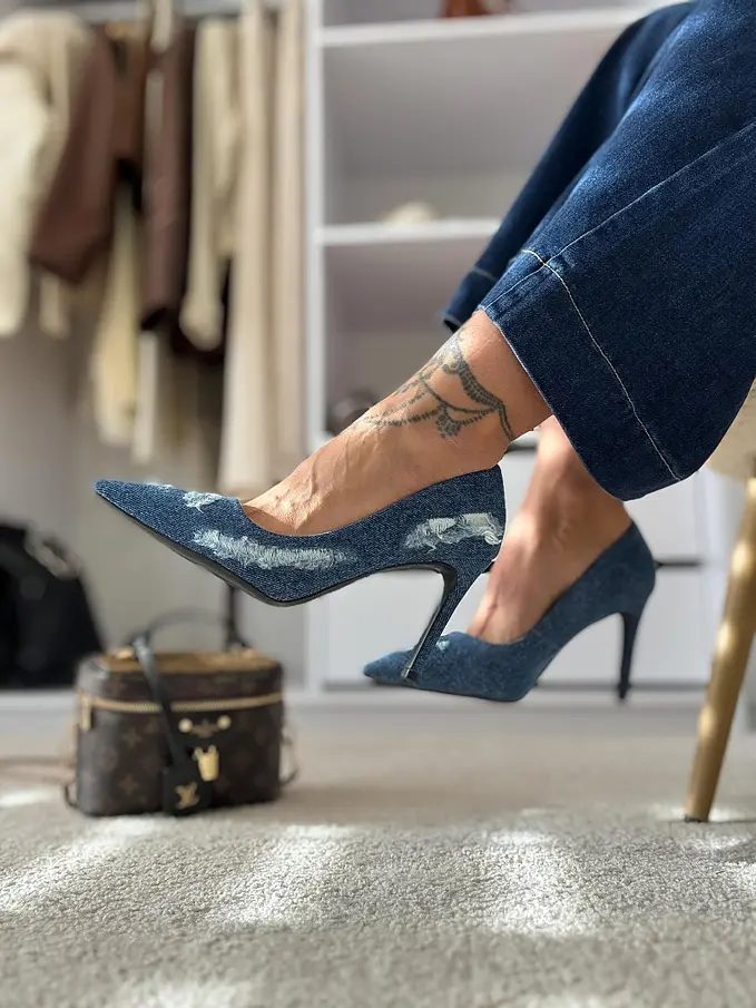 Elegantné denim lodičky EUDORA+