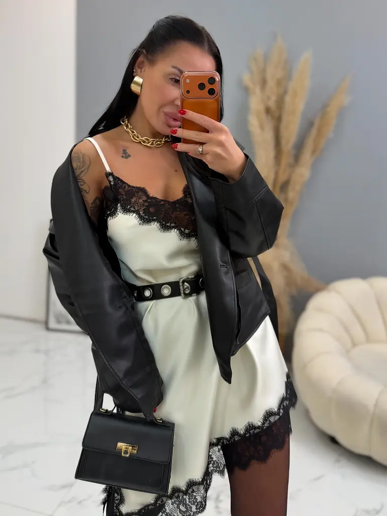 Saténové šaty so čipkou LAYLAH - next