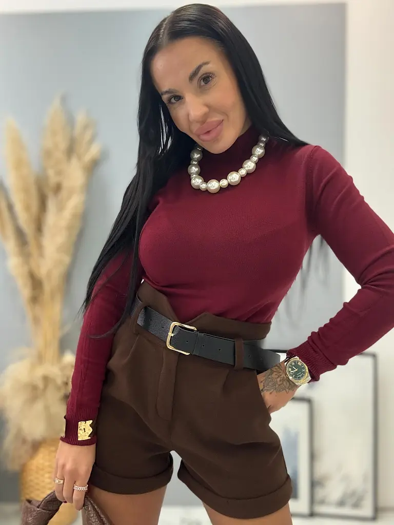 Hnedé šortky s opaskom KALISA - next