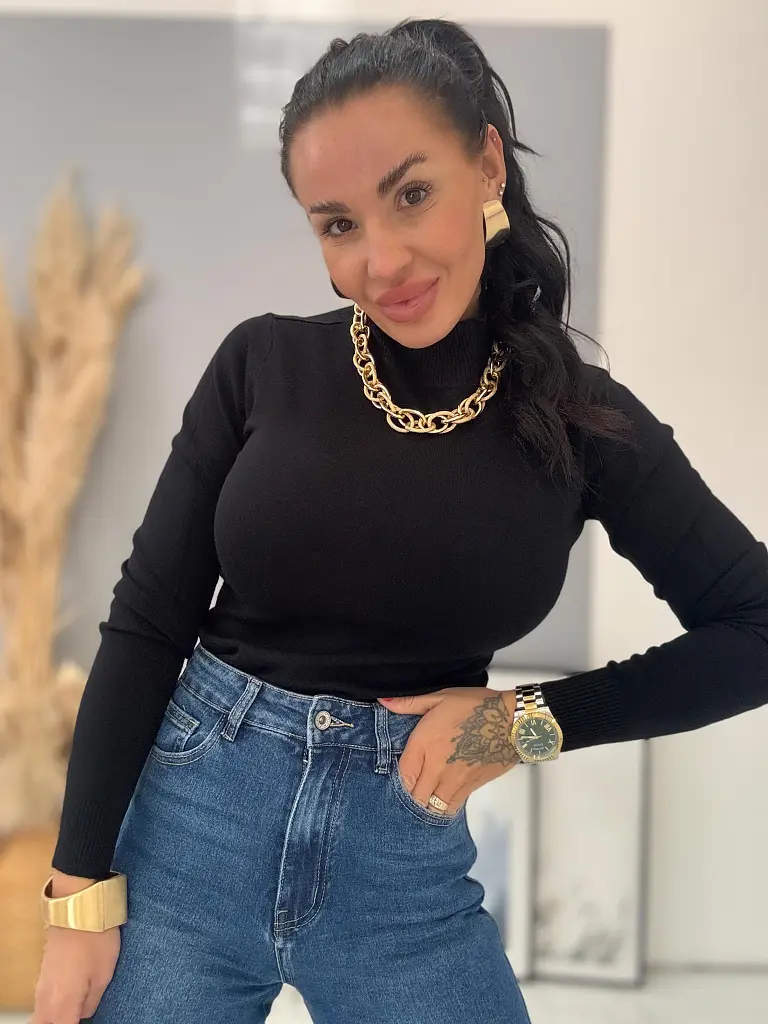 Rolákový basic pulóver JORENA