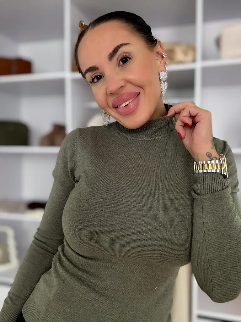 Rolákový basic pulóver JORENA - next