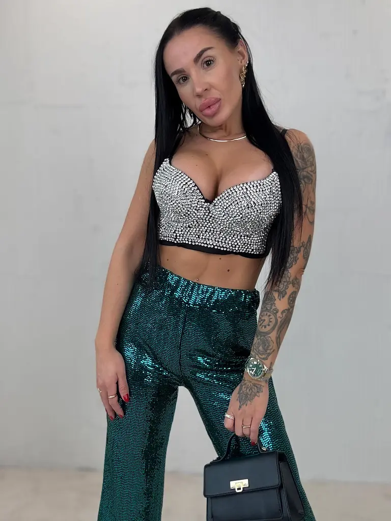 Elegantné flitrované nohavice CATALINA+ - next