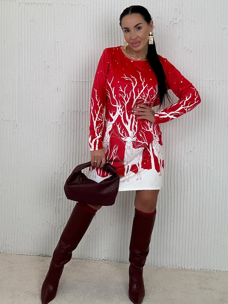 Vianočné šaty v zamatovom vzhľade ANITTA+