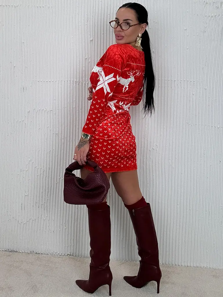 Vianočné šaty v zamatovom vzhľade VIOLET+ - next