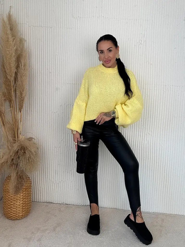 Čierne kožené legíny kaliopky FABINA