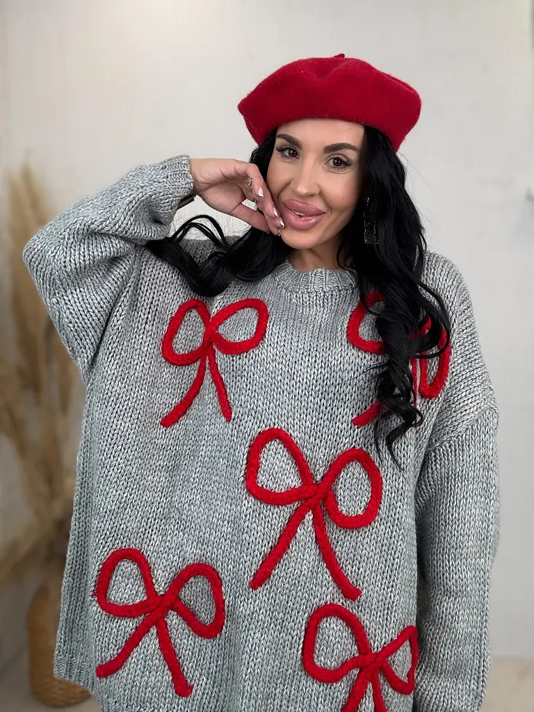 Pletený pulóver zdobený mašľou DAIZI