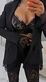 Čierne sako s čipkou MALEEN