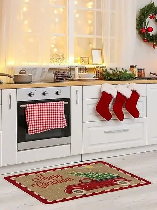 Maxi vianočná rohožka –  červené auto - next