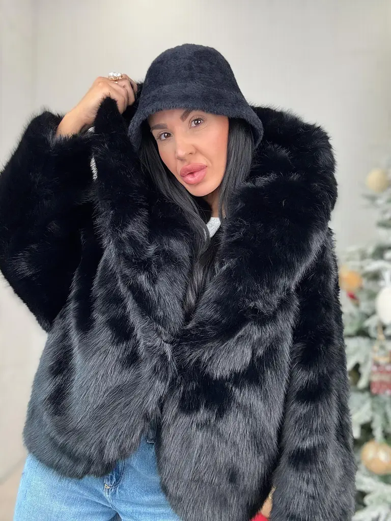 Kožušinová bunda s kapucňou AVERDA