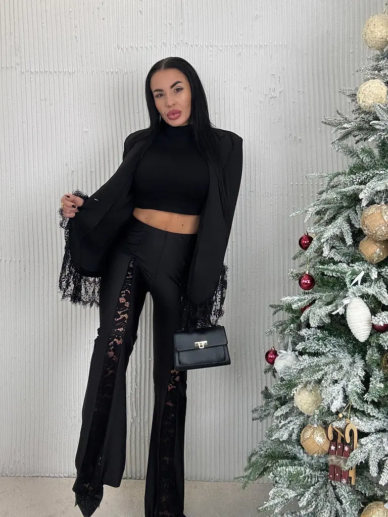 Zvonové legíny s čipkou BIANCA - next