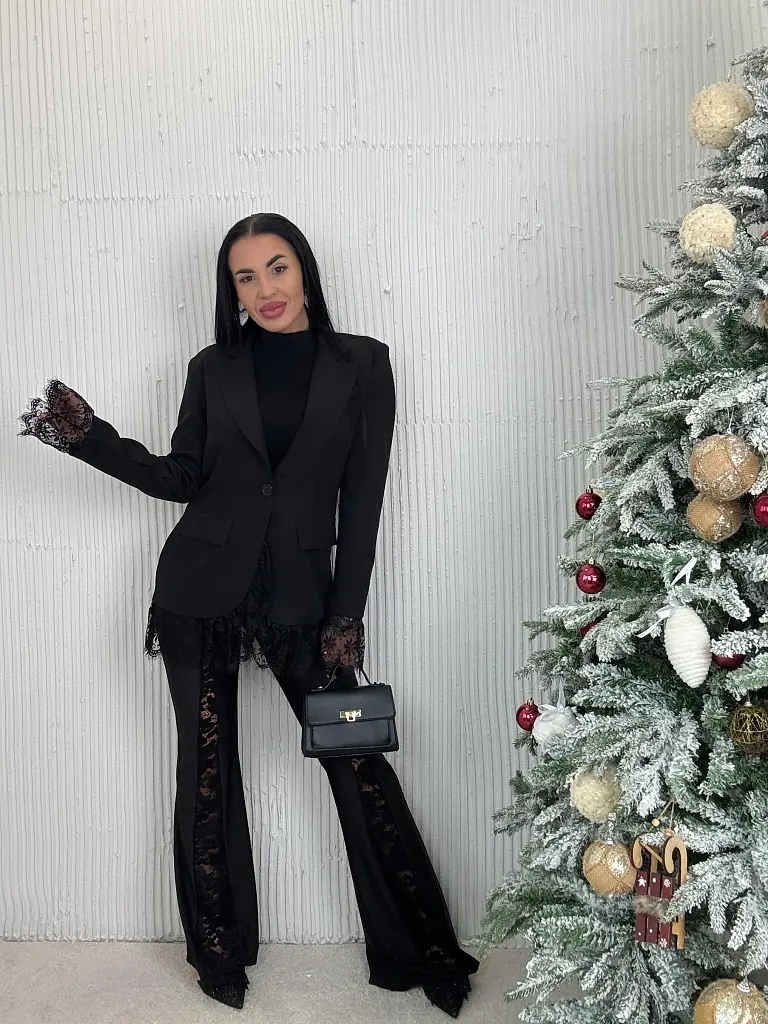 Zvonové legíny s čipkou BIANCA