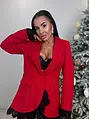 Červené trblietavé sako s čipkou SELINA