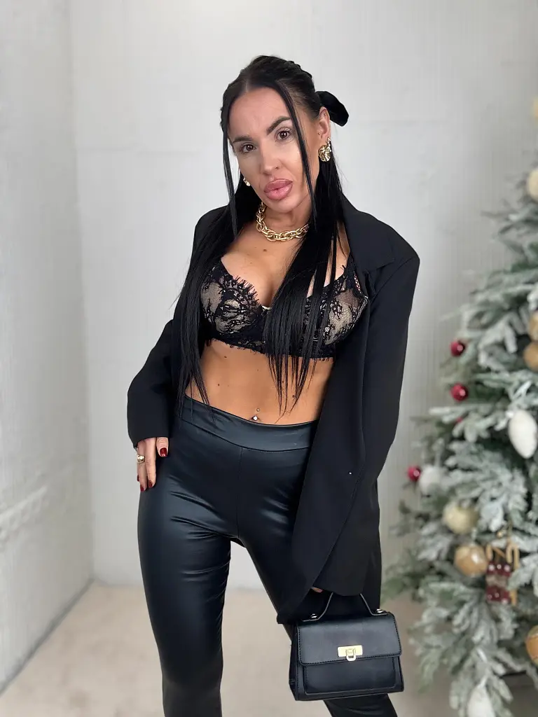 Čierne kožené legíny kaliopky FABINA - next