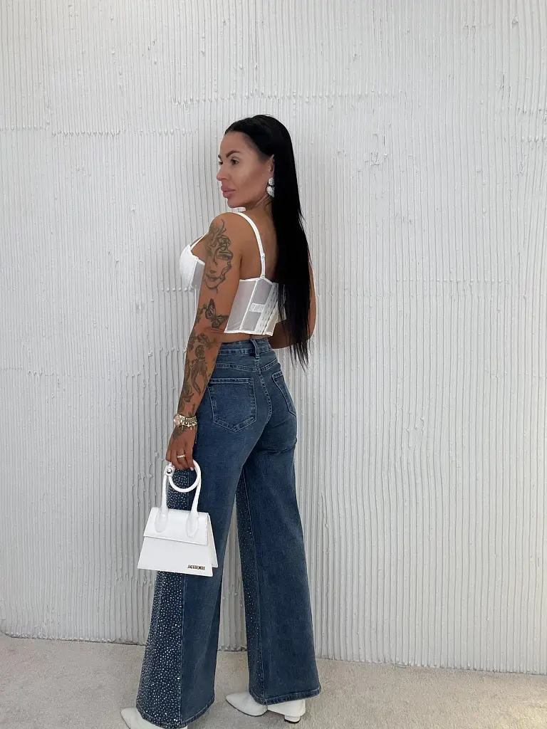 Wide-leg rifle s kamienkami SAVE - next