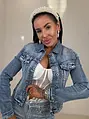 Dámska denim bunda s kamienkami ENIDA