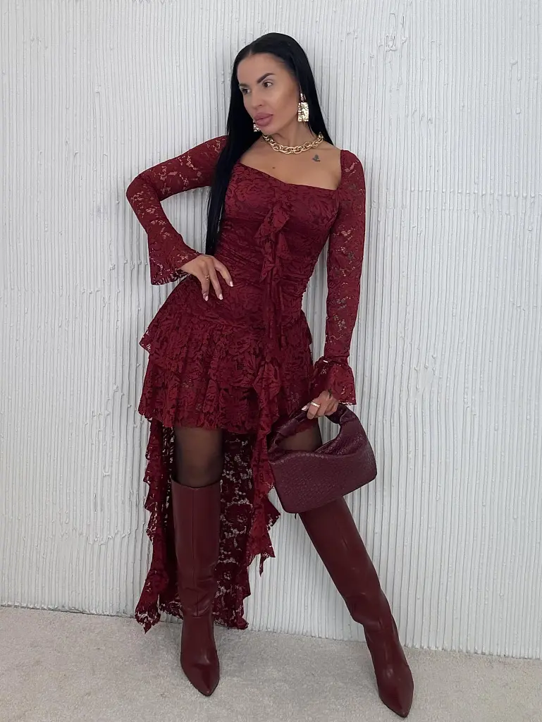 Čipkované asymetrické šaty RILLIA