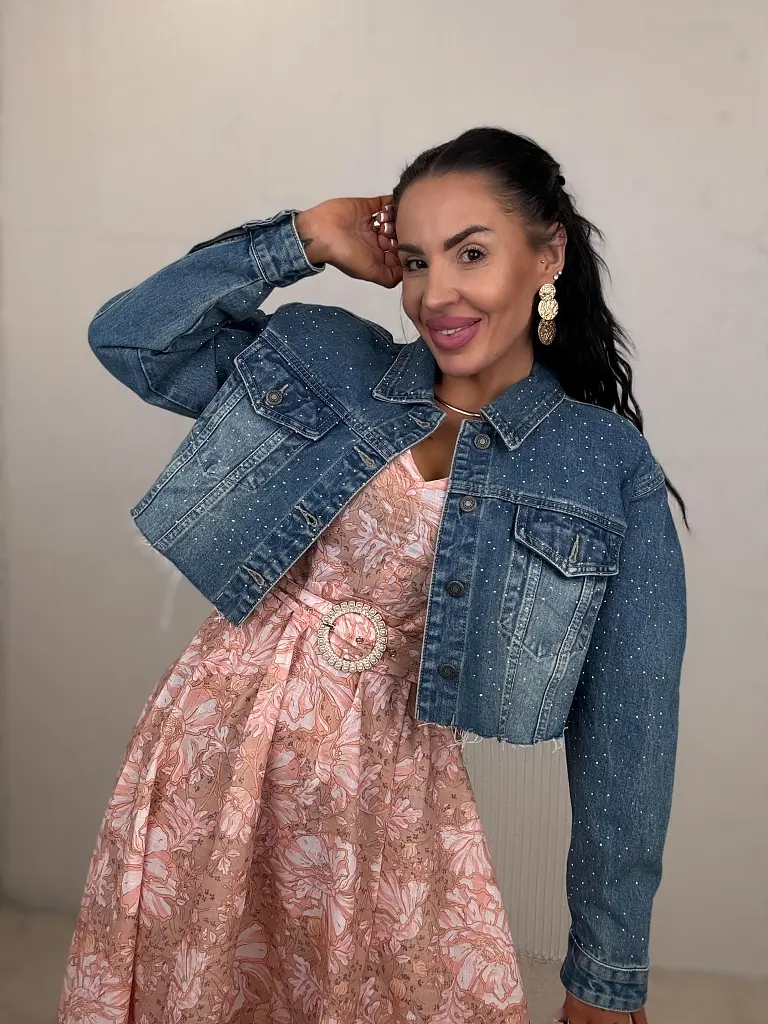 Dámska denim bunda s kamienkami ADALA - next
