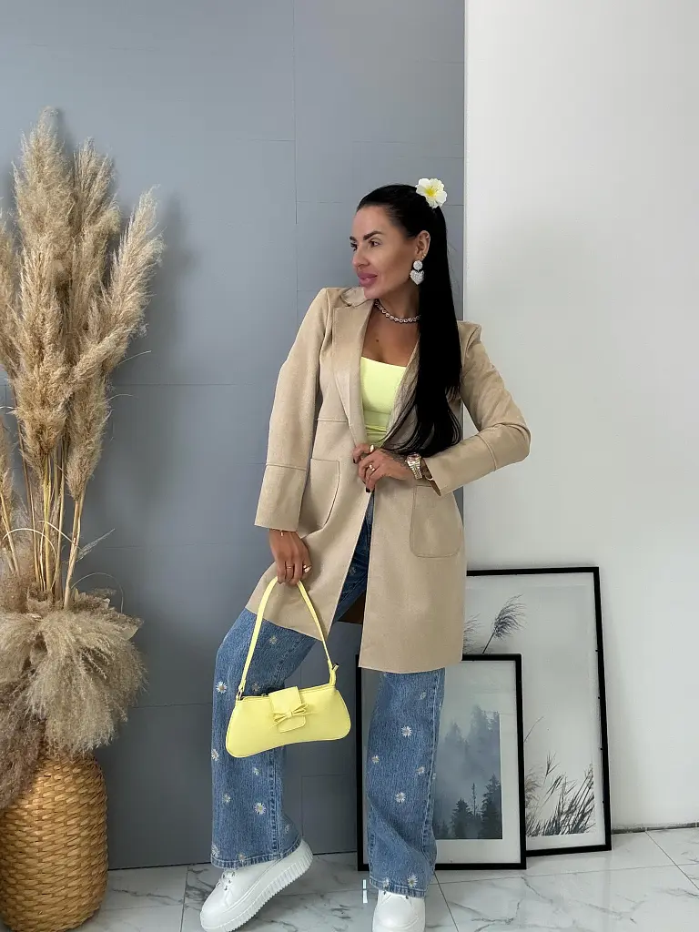 Velúrový predĺžený blejzer STELIA