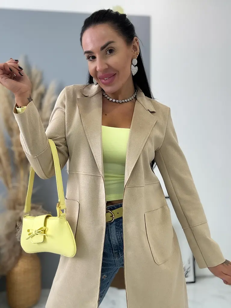 Velúrový predĺžený blejzer STELIA