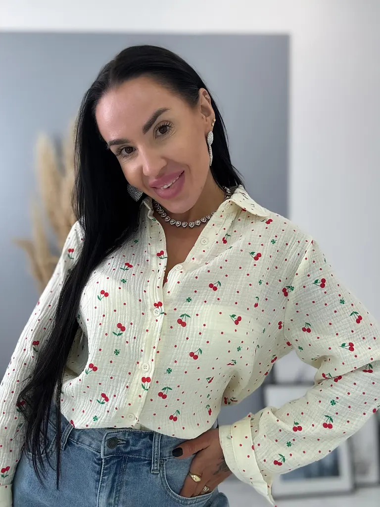 Dámska mušelínová blúzka s čerešničkami SHURI - next