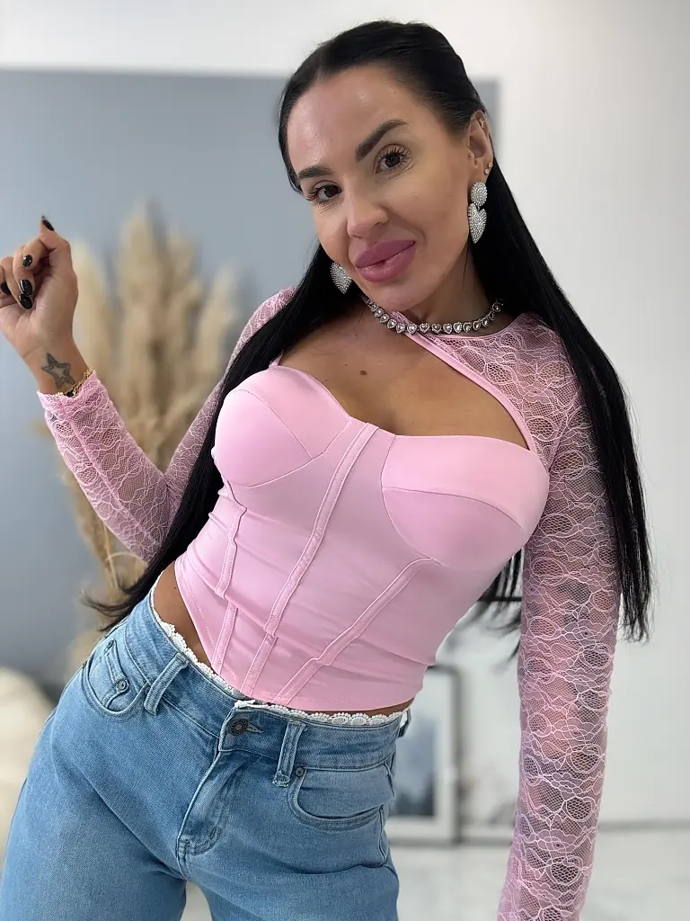 Čipkovaný korzetový top s vypchávkami DORKA