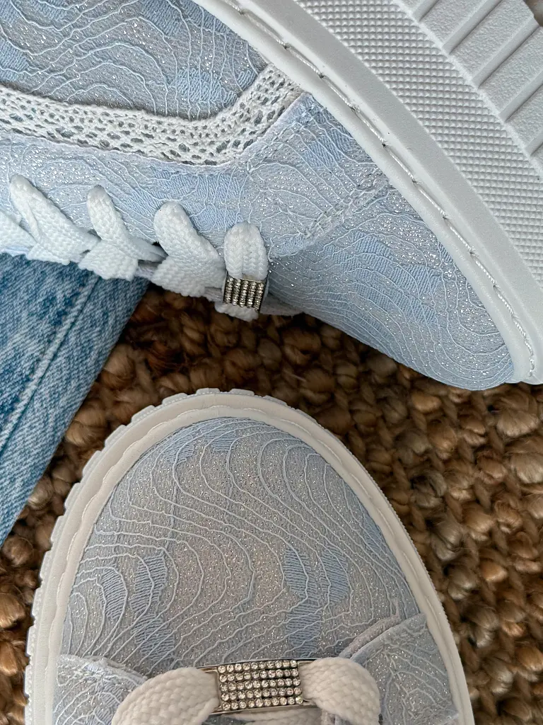 Platformové tenisky zdobené čipkou ANIRMA - next