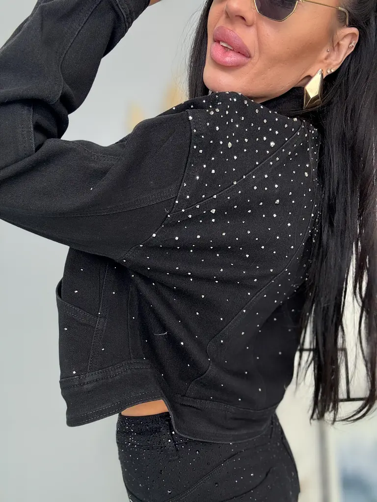 Dámska denim bunda s kamienkami JOHANA - next