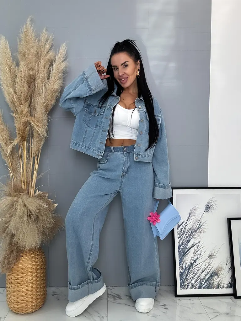 Dvojdielny denim komplet FLARY