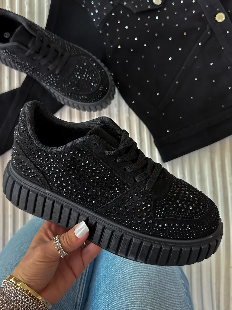 Platformové tenisky zdobené kamienkami BREDA