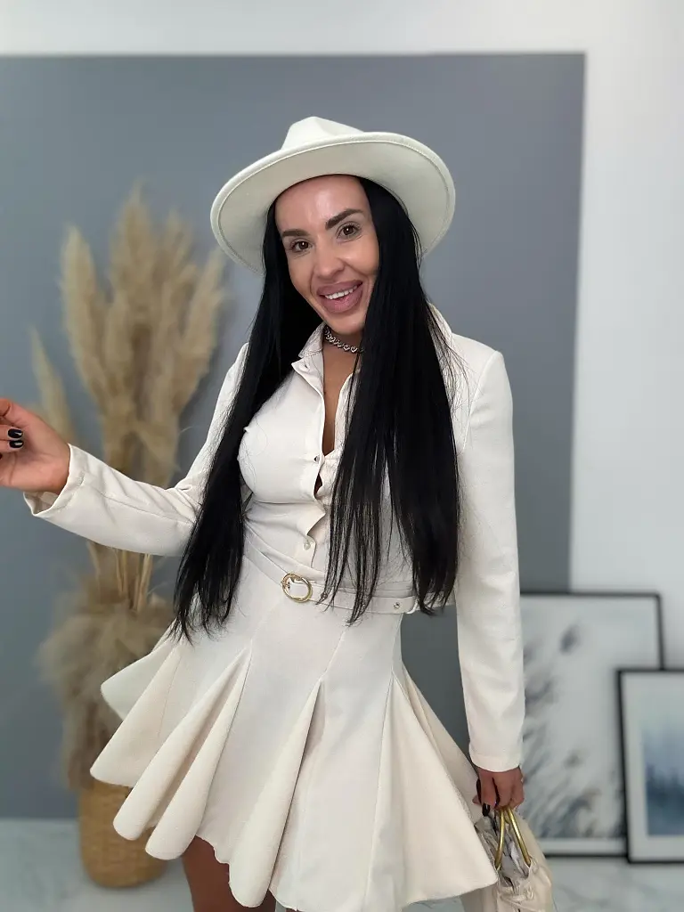 Blejzerové šaty s opaskom THEMIA