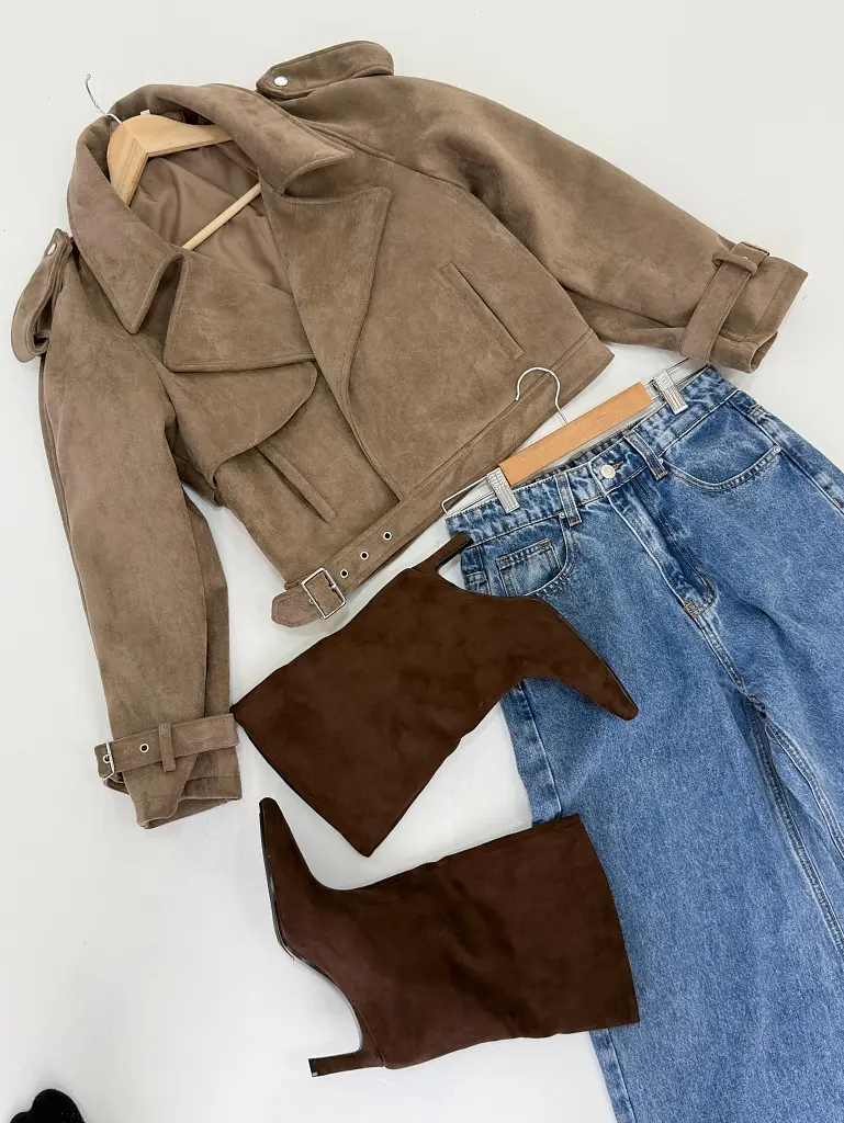 Hnedé semišové čižmy AVENA