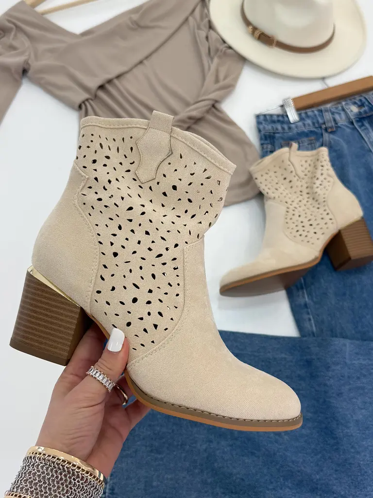 Semišové dierkované jarné čižmy DALVA-