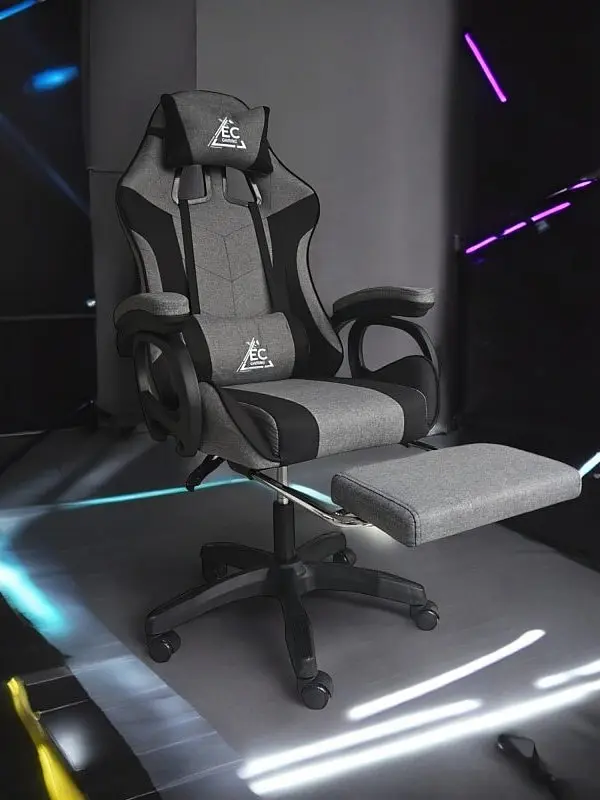 STRIKE otočné herné kreslo s podnožkou a vankúšmi - next