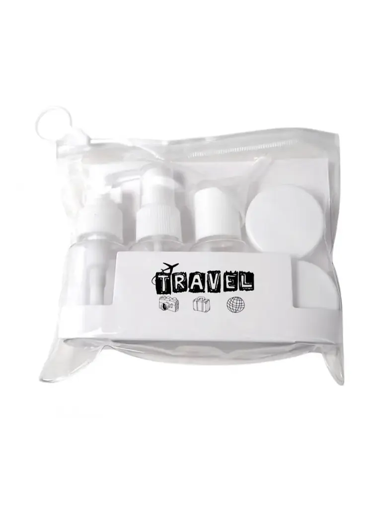 Sada fľaštičiek na kozmetiku na cestovanie, transparentná