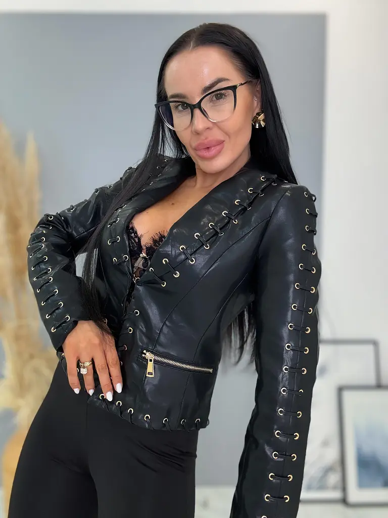 Extravagantná koženková bunda TRENDY - next