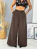 Hnedé wide-leg nohavice s opaskom PARINA