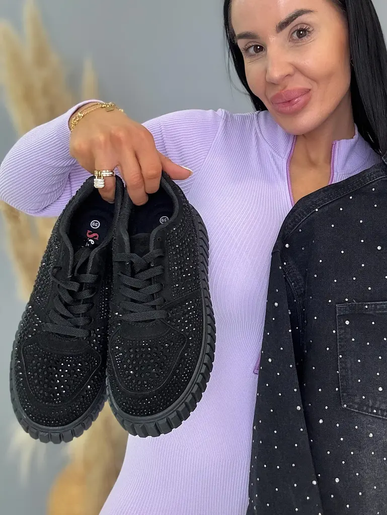 Platformové tenisky zdobené kamienkami BREDA