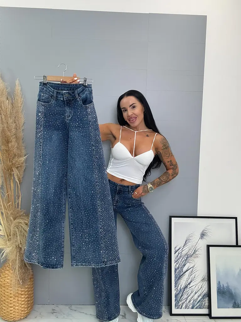 Wide-leg rifle s kamienkami SAVE - next