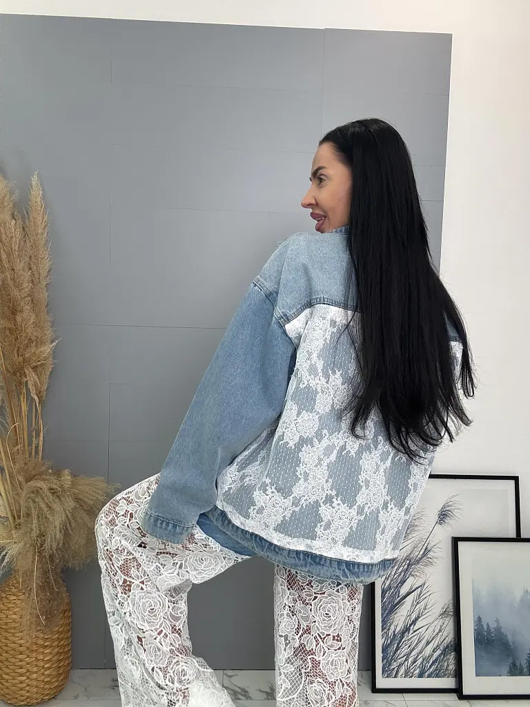 Dámska denim bunda s čipkou ARRYNA - next