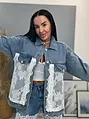 Dámska denim bunda s čipkou ARRYNA
