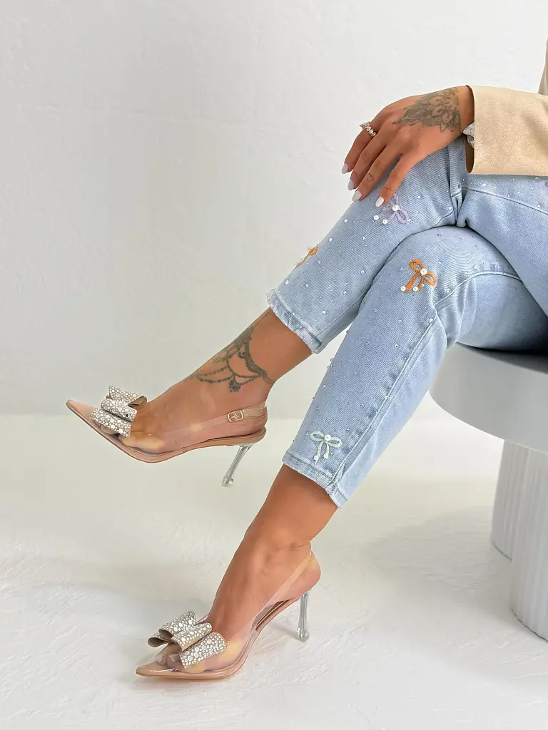 Transparentné sandále so kamienkami MAISE