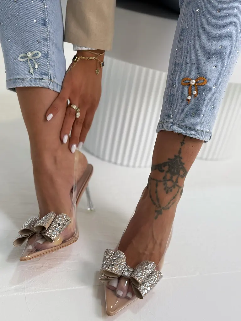 Transparentné sandále so kamienkami MAISE