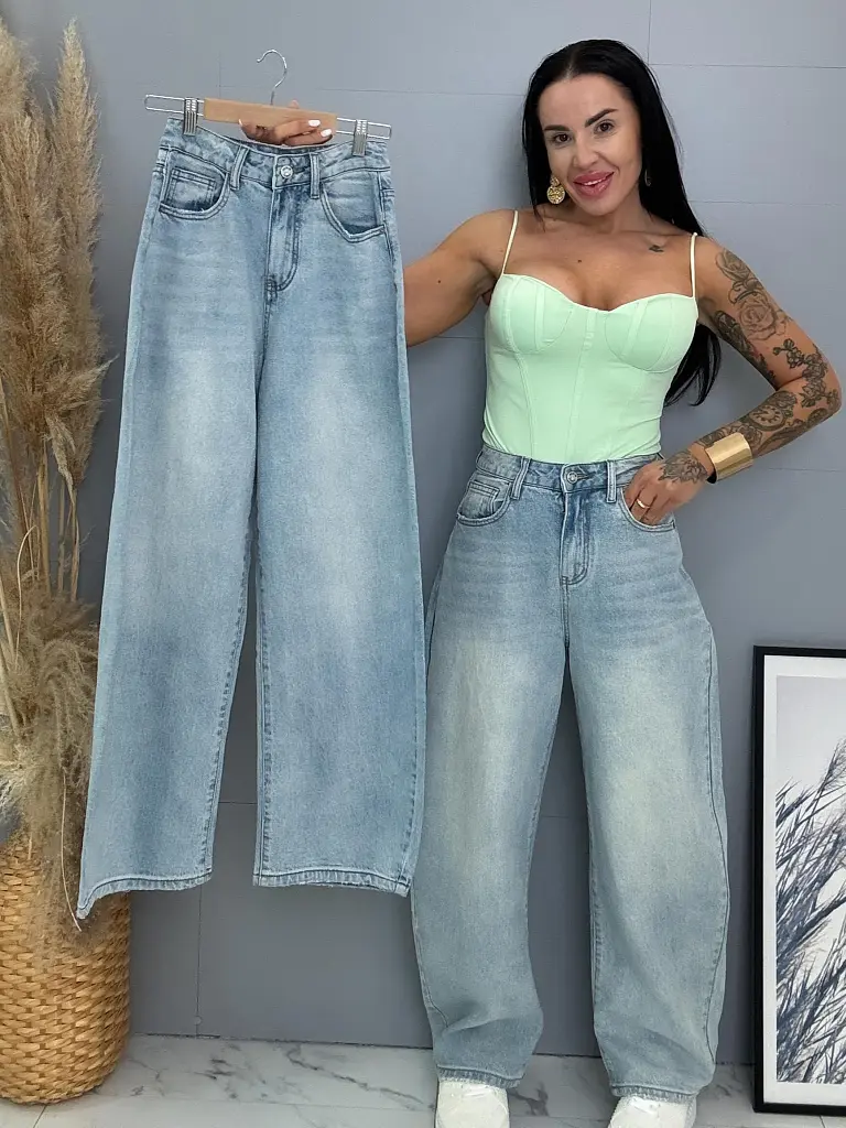 Baggy fit rifle s vysokým pásom 