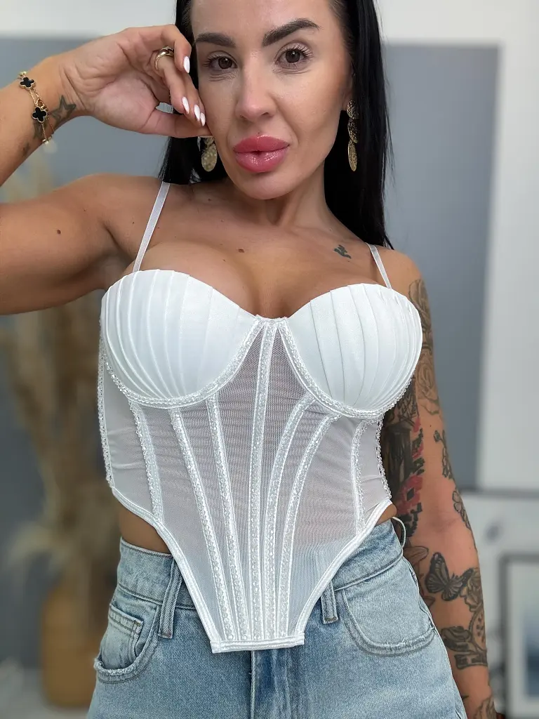 Push-up korzetový top s kamienkami CELESTA - next