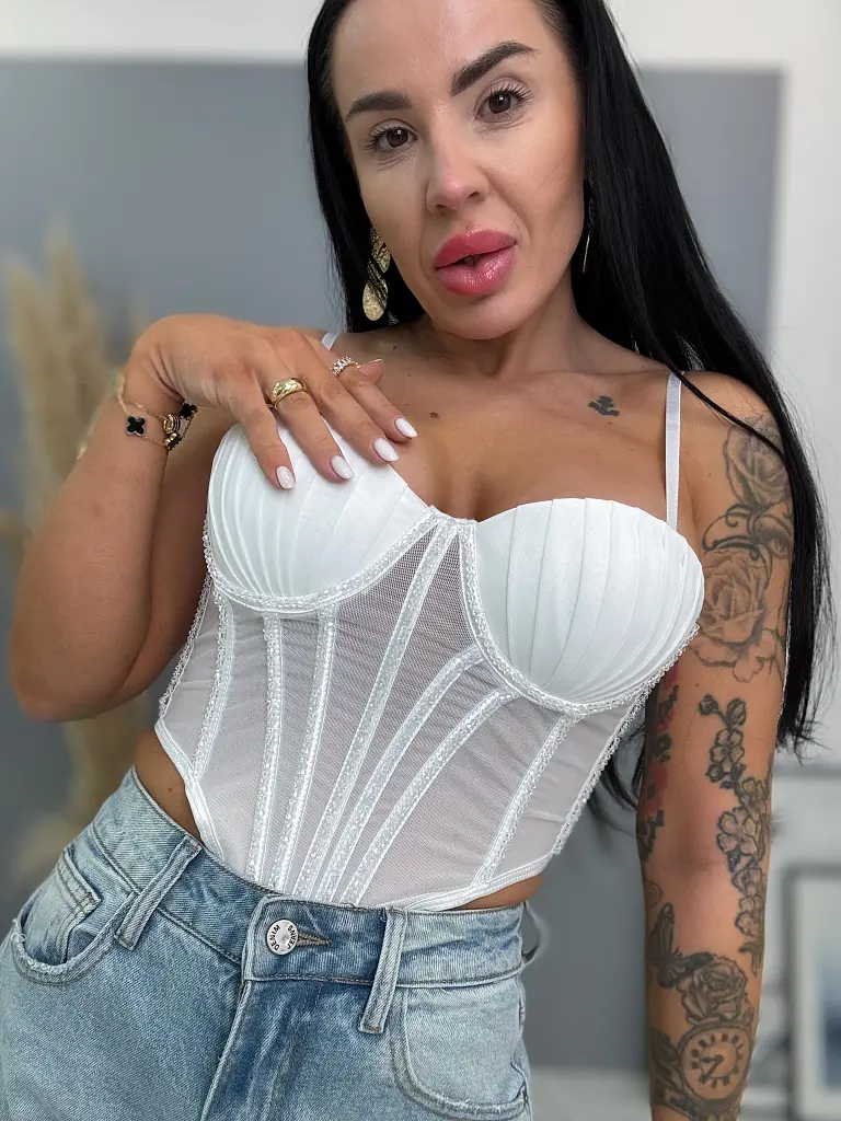 Push-up korzetový top s kamienkami CELESTA